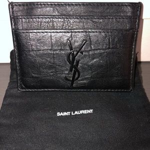 Saint Laurent Crocodile Embossed Card Case